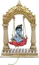 alikiki Baby Krishna on Swing - 6.7" H Hindu God Lord Krishna Idol Statue Mini India Murti Item Home Office Temple Mandir Shrine Altar Pooja Decor Diwali Puja Gifts for Indian Friends Relative