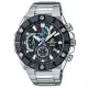 【CASIO 】EDIFICE 超強悍鎖螺絲錶圈不鏽鋼錶-銀X黑圈(EFR-569DB-1A)