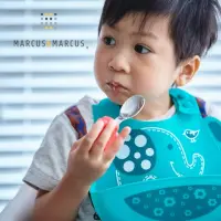 在飛比找momo購物網優惠-【MARCUS&MARCUS】大口吃飯學習餐具組(造型圍兜+