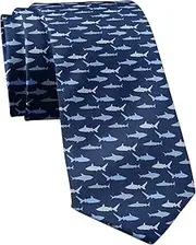 [Crazy Dog T-shirts] Shark Patterned Tie Funny Shark Novelty Beach Vacation Tropical Tie For Wedding Office