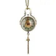 Bronze Transparent Glass Ball Shaped Pendant Manual Mechanical Pocket Watch Gift