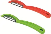 Kuhn Rikon Straight/Serrated Swiss Swivel Peeler, Set of 2, Green/Red