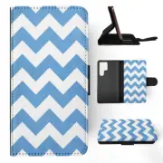 FLIP CASE FOR SAMSUNG GALAXY|BLUE ZIG ZAG PATTERN SHAPE #2