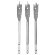 3Pcs Spade Drill Bit 9/16" Paddle Flat Bits Wood Hole Cutter Silver Tone