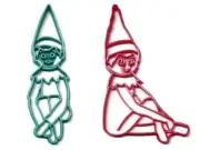 ELF SITTING DOLLS GIRL AND BOY CHRISTMAS TRADITION SET OF 2 COOKIE CUTTER PR1416