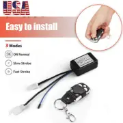 Wireless Remote Control ON/Off Switch Strobe Kit For LED Work Light Bar Offroad