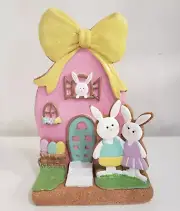 NEW! EASTER BUNNY COUPLE GINGERBREAD EGG HOUSE SPRING EGGS