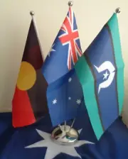 Australia Torres Strait Aboriginal Flag 3 set Desk Flags Table Flags