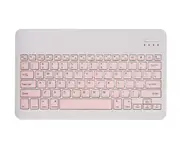 K30 Pink 81-key Wireless Bluetooth Keyboard Leather Case with Pen Slot Detachable Bluetooth Keyboard Suitable for 2021 IPad Pro12.9inch