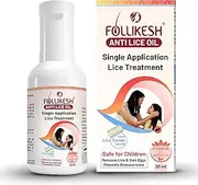 Follikesh New Anti Lice Hair Treatment with Natural Ayurvedic Oil for Women, Men & Children, Get Free Lice Comb - 30ml (Pack of 2)