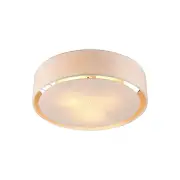Flint Fabric Shade Metal Fixture Ceiling Light Lamp Linen/White
