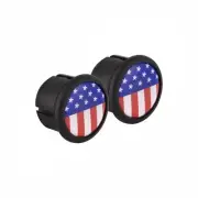 Velox Handlebar Plugs Push-In USA Flag With A 3D Domed Bezel End