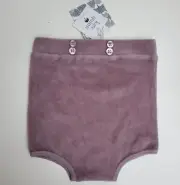 New Kate Quinn Retro Velvet Bloomer Short Organic Cotton Plum 18 24M (27005B)