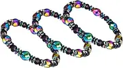 PERSELOSO 3pcs Bracelets for Men Women Black Wrist Chains Wrist Decor for Fashion Wellness Improve Circulation