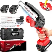 tietoc Mini Chainsaw Cordless 6-inch, Electric Hand Held Chain Saw with Automatic Oiler for Yard Cleaning, Wood Cutting and Branch Trimming.