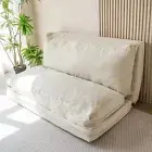 MAXYOYO Bean Bag Bed Folding Sofa Floor Mattress Full 54x95 Inch, Beige