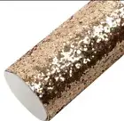 Light Brown Chunky glitter FAUX LEATHER HALF ROLL 12 x 24" 1043367 matted back