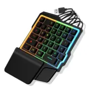 35 Keys One-Handed Mini Gaming Keyboard RGB Led Backlit USB Wired Game Cable USA