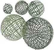 SEWACC Artificial Plant Topiary Ball Support Cage Boxwood Topiary Ball Frame Faux Green Grass Sphere Frame Rack Garden Flower Shelf Holder 5pcs