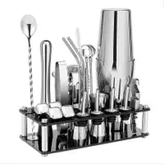 Vikus Cocktail Shaker Set Boston, 23-piece Stainless Steel And Professional Bar Tools