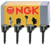 4 pc NGK Ignition Coils for 2012-2017 Fiat 500 1.4L L4 Spark Plug Wire Boot nf (for: Fiat)
