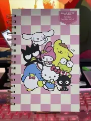 2024 Sanrio Hello Kitty Friends Rainbow Checks Hard Cover Notebook Journal Spira