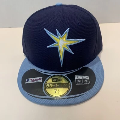 Tampa Bay Rays MLB New Era Diamond Era 59FIFTY Fitted Hat Navy/Light Blue 7 1/2