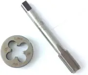 7/16-32UNF HSS Tap And Die Set, 4Flutes Right Hand Thread Tap + Round Thread Die