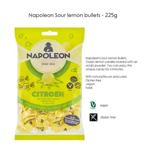 荷蘭製 Napoleon Sour lemon bullets 拿破崙 檸檬糖 覆盆子糖 中心酸粉 超酸硬糖 新品