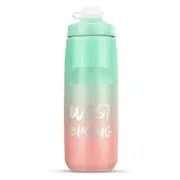 750ml Bicycle Water Bottle Portable Outdoor Cycling Cup (Green Pink Gradient)