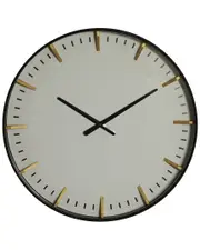 CosmoLiving by Cosmopolitan Black Glass Wall Clock With Gold Accents