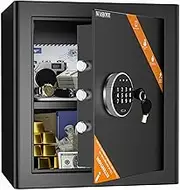 Security Home Safe, WASJOYE Cabinet Fireproof Safe Box with Digital Keypad Safety Key Lock for Home Business Office Hotel Money Document Jewelry Passport Storage 16 x 15 x 12.2 inches