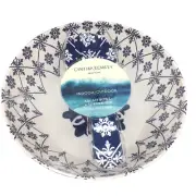 3pc Cynthia Rowley Medallion Melamine Serving Salad Bowl Server Set Navy White