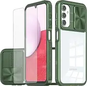 [Asuwish] Phone Case for Samsung Galaxy A13 4G/5G with Tempered Glass Screen Protector Cover and Camera Cover 360 Full Body Slim Clear Bumper Cell Accessories Gaxaly A04s M13 G5 A 13 LTE 13A 2022 Green