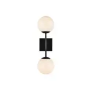 Living District Neri 2 Light Wall Sconce, Black/White - LD2358BK