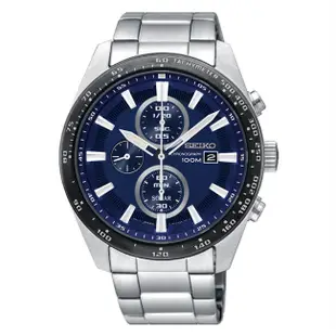 SEIKO精工錶：〈Chronograph計時系列〉太陽能勁速交鋒計時腕錶/SSC647P1 /SK004【美中鐘錶】