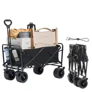 Heavy Duty Folding Wagon Cart with 350 lbs Capacity and All-Terrain Wheels