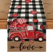Artoid Mode Watercolor Buffalo Table Runner, 13" x 72", Black/White
