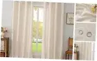 Natural Textured Curtain Semi Sheer Curtains 96 52"W x 96"L (Pack of 2) Linen