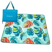 Beach Blanket Waterproof Sandproof Picnic Blankets Camping Tropical Leaves