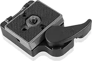FAEFTY Quick Release Plate with 1/4 Inch Screw for Manfrotto 200PL-14 + Quick Release Plate Clamp for Camera Tripod Ball Head