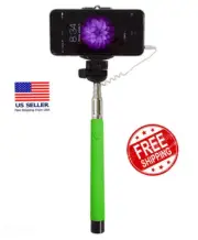 Adjustable Light Green Selfie Stick / Compatible with most Smartphone