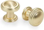 BUKOBYHE 10 Pack Kitchen Cabinet Handles Brushed Brass Cabinet Knobs Gold Drawer Knobs Solid Kitchen Hardware