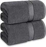 NY Threads 2 Pack Luxury Bath Sheets 90 x 180 cm, Very Absorbent and Soft Feel Large Sauna Towels 100% Ring Spun Cotton Bath Sheets for bathrooms, spa and Hotels, Grey