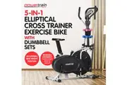 Powertrain 5-in-1 Elliptical Cross Trainer Bike with Dumbbell Sets