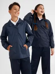 Kids Pull Over Spray Jacket - Navy Blue