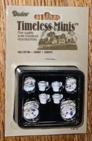 Darice TIMELESS MINIS FOR DOLLHOUSE OR CRAFT Table Settings Plates Cups Kitchen