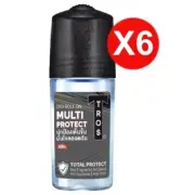 6X45ML TROS Deo Men Roll On Multi Protect Sweat Odor Antiperspirant Deodorant