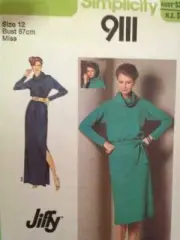 Simplicity Sewing Pattern 9111 Misses Pullover Dresses Cowl Neck Size 10