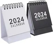 COHEALI Small Calendar Desk 2pcs Office Standing Calendar for Home Office Classroom Monthly Calendar Coil Design